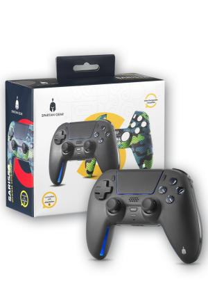 SPARTAN GEAR - SARISSA WIRELESS CONTROLLER (PS5, PS4, PC, SWITCH) (BLACK + ONE EXTRA FACEPLATE)