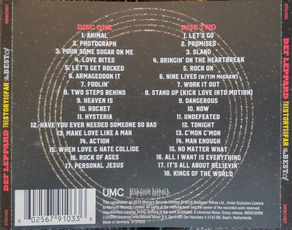Def Leppard – The Story So Far: The Best Of (2 x CD, Compilation) - Image 2