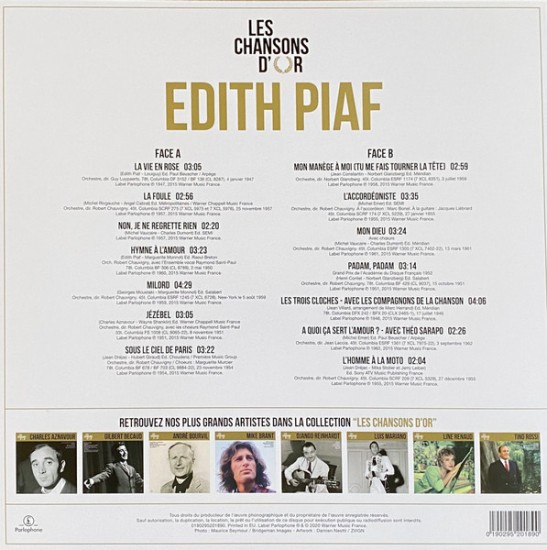 Edith Piaf – Les Chansons D'Or (Vinyl, LP, Compilation) - Image 2