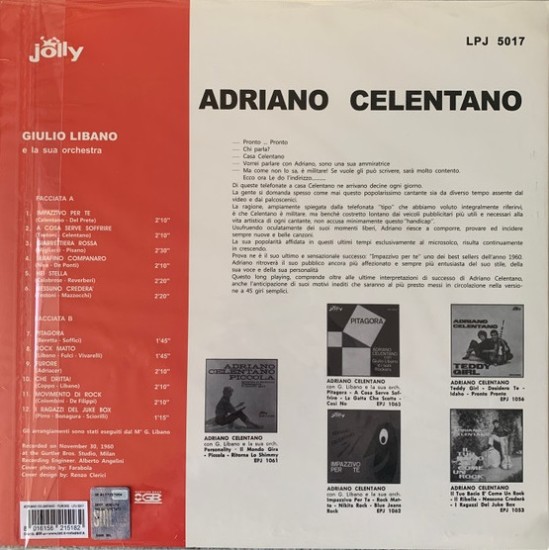 Adriano Celentano – Furore (Vinyl, LP, Album, Limited Edition, Reissue, Blue, 180 Gram) - Image 2