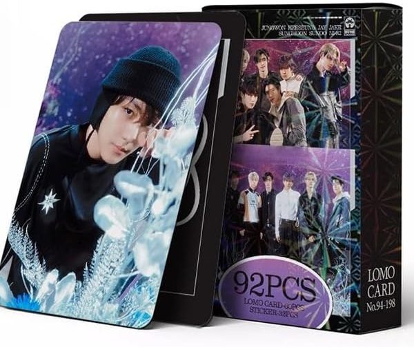 ENHYPEN - Pack of 60 Photo Cards + 32 Stickers 92 Pieces Laser Postcards 'Engene'