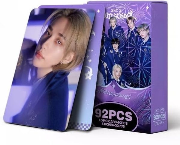 STRAY KIDS SKZ Pack of 60 Photo Cards + 32 Stickers Song Album Collection Stray Children 92 Postcards Felix Bangchan Hyunjin Photo Cards (Magic School)