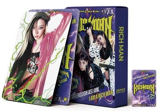 Aespa Pack of 55 Photo Cards 'MY' Rich Man Dirty Work Whiplash Postcards Karina Winter Ningning Giselle Photo Cards (Rich Man)