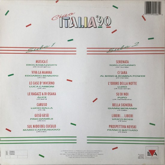 Various – Ciao Italia '90 (Vinyl, LP, Compilation) - Image 2
