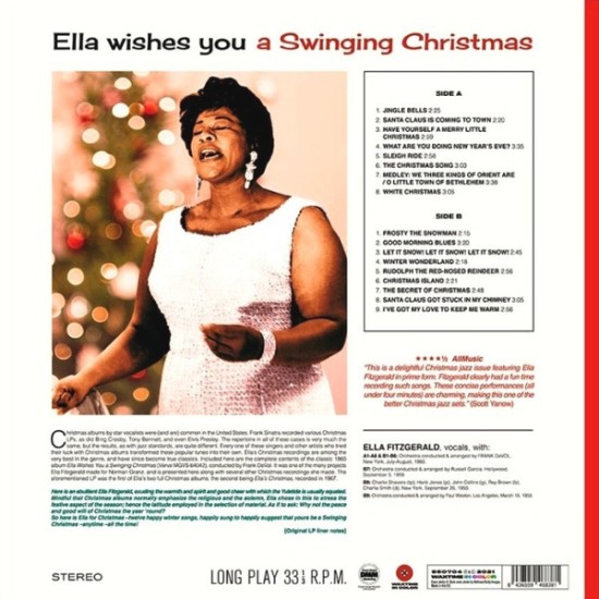 Ella Fitzgerald – Ella Wishes You A Swinging Christmas (Vinyl, LP, Album, Limited Edition, Reissue, Stereo, White) - Image 2