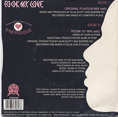 Bizarre Inc – Took My Love (Vinyl, 7", 45 RPM, Single) - Image 2