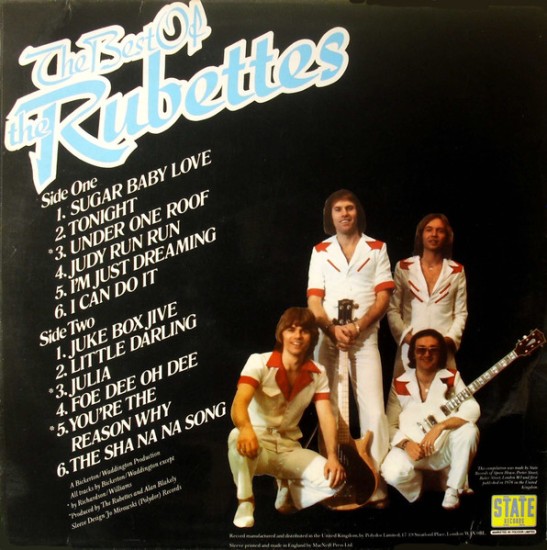 The Rubettes – The Best Of The Rubettes (Vinyl, LP, Compilation) - Image 2
