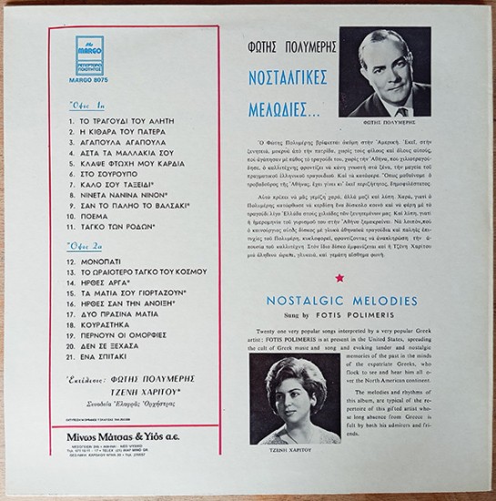 Φώτης Πολυμέρης – Μελωδικές Νοσταλγίες (Vinyl, LP, Album, Reissue) - Image 2