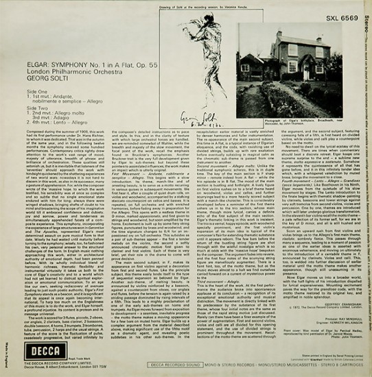 Elgar, Georg Solti, London Philharmonic Orchestra – Symphony No.1 (Vinyl, LP, Stereo) - Image 2
