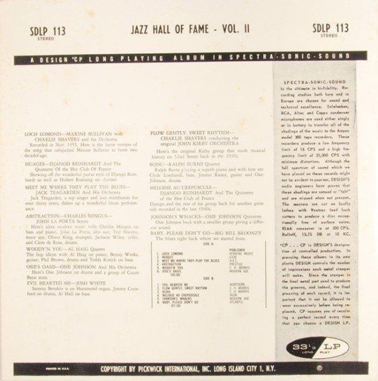 Various – Jazz Hall Of Fame - Vol. II (Vinyl, LP, Compilation) - Image 2