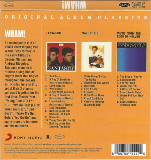 Wham! – Original Album Classics (Box Set, Compilation 3 x CD, Album, Reissue) - Image 2