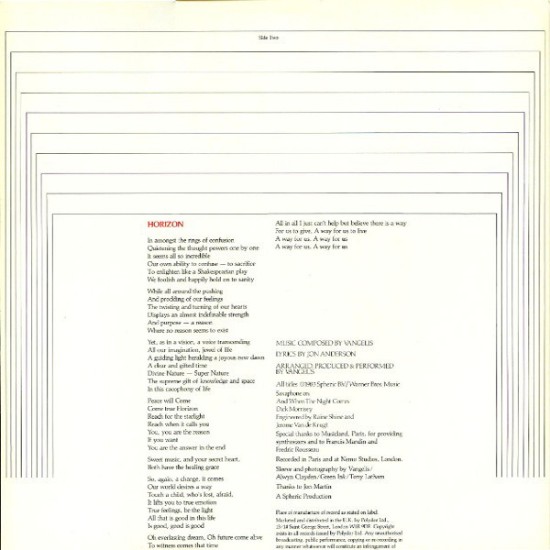 Jon & Vangelis – Private Collection (Vinyl, LP, Album) - Image 3