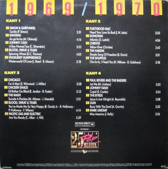 Various – 25 Jaar Popmuziek - 1969/1970 (2 x Vinyl, LP, Compilation, Stereo, Gatefold) - Image 4