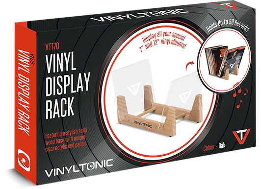VINYL TONIC – VINYL DISPLAY RACK VT170 (OAK) HOLDS UP TO 50 RECORDS