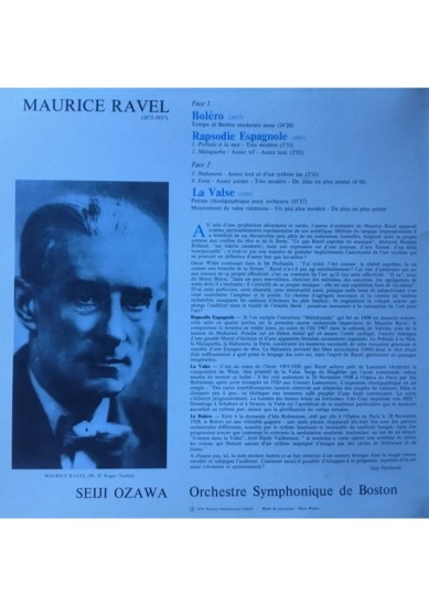 Maurice Ravel, Seiji Ozawa, Orchestre Symphonique De Boston – Boléro - Rapsodie Espagnole - La Valse (Vinyl, LP, Album, Reissue, Stereo, Gatefold) - Image 2