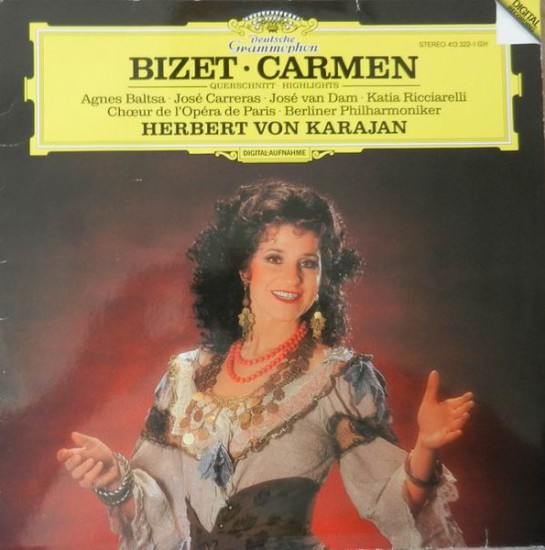 Bizet, Agnes Baltsa, Herbert von Karajan, José Carreras, José van Dam, Katia Ricciarelli, Choeur De L'Opéra De Paris, Berliner Philharmoniker, Herbert von Karajan – Carmen (Vinyl, LP, Album, Stereo)