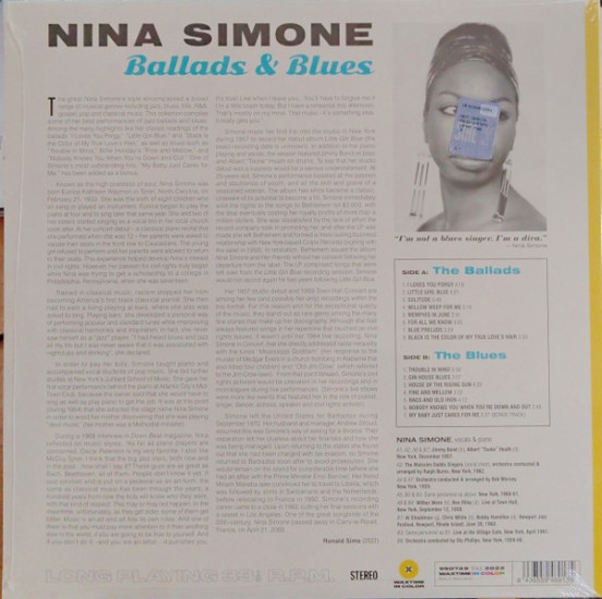 Nina Simone – Ballads & Blues (Vinyl, LP, Compilation, Limited Edition, Reissue, Stereo, 180gr, Yellow) - Image 2