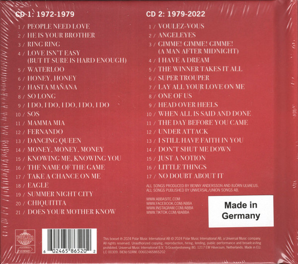 ABBA – The Singles (The First Fifty Years) (2 x CD, Compilation, Stereo) - Image 2