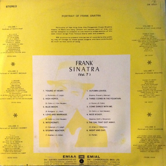 Frank Sinatra – Portrait Of Frank Sinatra (Vinyl, LP, Compilation) - Image 2
