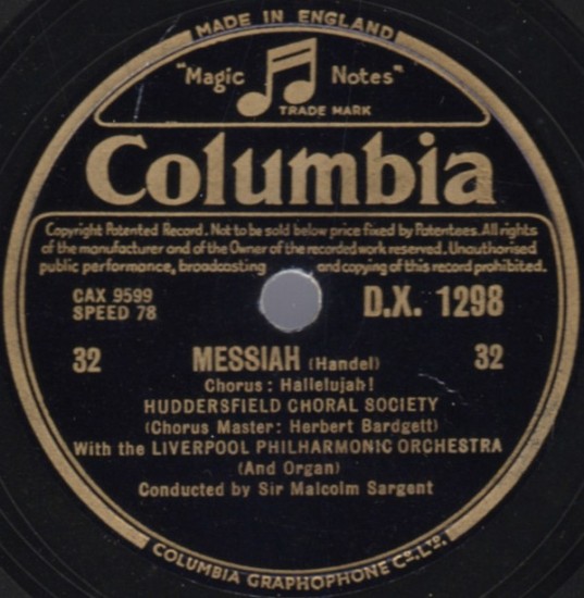 James Johnston With The Liverpool Philharmonic Orchestra Conducted By Sir Malcolm Sargent – Messiah (Shellac, 12", 78 RPM) - Image 2