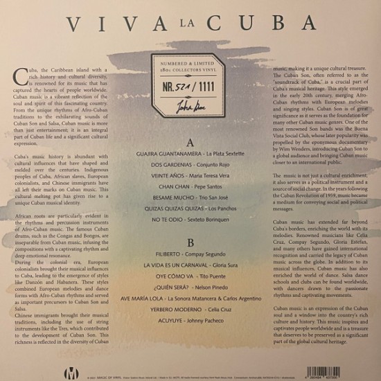 Various – Viva La Cuba (Vinyl, LP, Compilation, Limited Edition, Numbered, Stereo, Mint, 180 gram) - Image 3