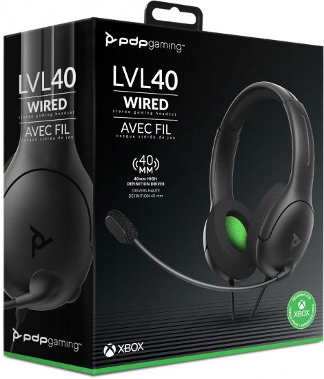 LVL40 Wired Stereo Gaming Headset - Black