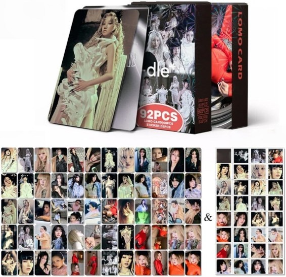 Idle Pack of 60 Photo Cards + 32 Stickers 92 Pieces Laser Postcards Miyeon Minnie Soyew Shuhua Photo Cards - Image 2
