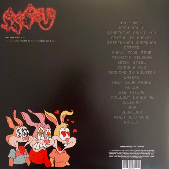 PARTYNEXTDOOR & Drake – $ome $exy $ongs 4 U (2 x Vinyl, LP, Album, Stereo) - Image 2