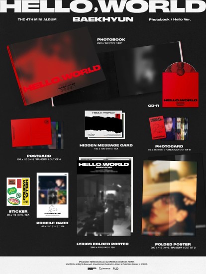 BAEKHYUN - 4th Mini Album [Hello,World] (Photobook Ver.) (2types Random ver.) + + Random Photocard (WM) - Image 5