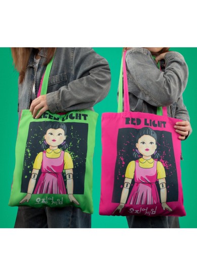 CINEREPLICAS TV SERIES: NETFLIX SQUID GAME - RED LIGHT, GREEN LIGHT POLYESTER TOTE BAG