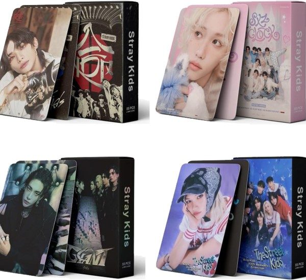 Stray Kids Photocards 4 Sets Stray Kids Cards 220 Laser Holographic K-pop Collector's Card, High-Quality Stray Kids Merch Must-Have for K-pop Fans
