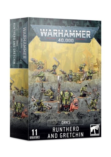 WARHAMMER 40.000 - ORKS - RUNTHERD AND GRETCHIN (11 CITADEL MINIATURES)