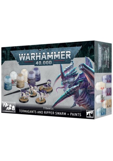 WARHAMMER 40.000 - TYRANIDS - TERMAGANTS AND PIPPER SWARM + PAINTS