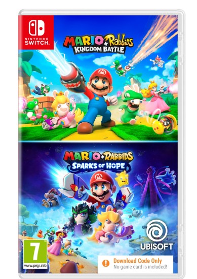 MARIO AND RABBIDS DOUBLE PACK (CODE IN A BOX) (KINGDOM BATTLE AND SPARKS OF HOPE (SWITCH)