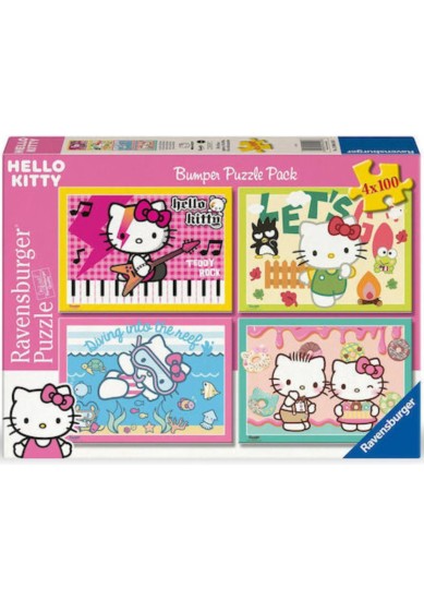 RAVENSBURGER PUZZLE: HELLO KITTY - LET'S GO, HELLO KITTY! (4X100 PCS)