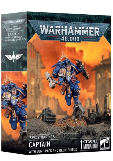 WARHAMMER 40.000 SPACE MARINES - CAPTAIN - WITH JUMP PACK AND RELIC SHIELD (1 CITADEL MINIATURE)
