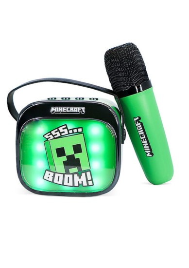 OTL - MINECRAFT POPSING LED LIGHT UP WIRELESS KARAOKE SPEAKER WITH MICROPHONE