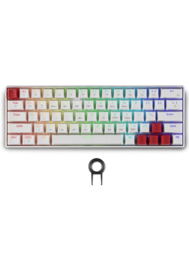 SPARTAN GEAR - PEGASUS 2 RGB WIRED & WIRELESS 63 KEYS MECHANICAL GAMING KEYBOARD (COLOR: WHITE)