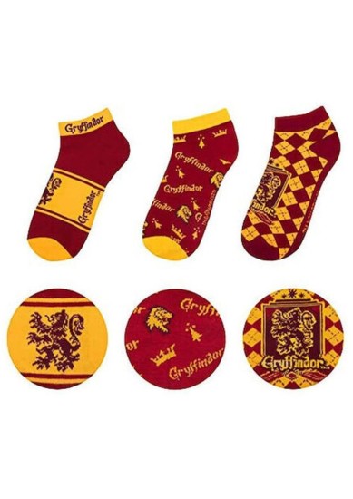 CINEREPLICAS MOVIES: HARRY POTTER - GRYFFINDOR SOCKS (ANKLE) (SET OF 3)