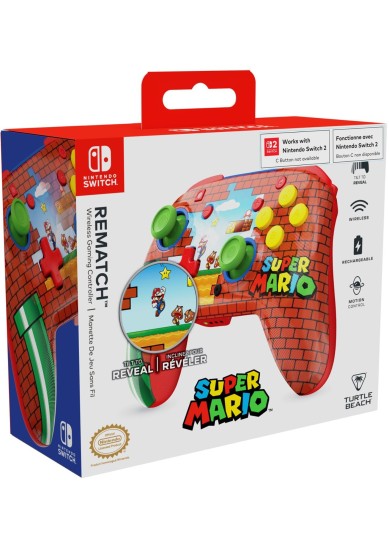 TURTLE BEACH: REMATCH - WIRELESS CONTROLLER [FOR SWITCH, SWITCH 2] (COLOR: MARIO BRICKS REVEAL)