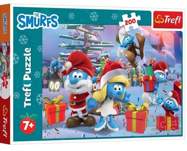 Trefl, puzzle, THE SMURFS CHRISTMAS PUZZLE 200pc