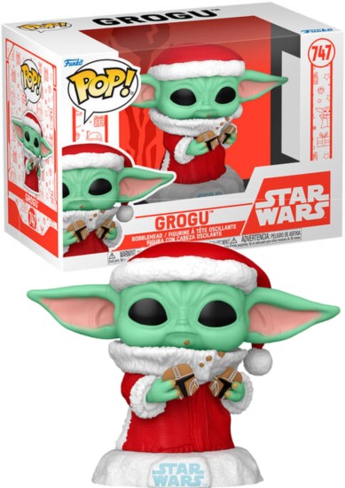 FUNKO POP! DISNEY STAR WARS: #747 MANDALORIAN HOLIDAY - GROGU  BOBBLE-HEAD VINYL FIGURE