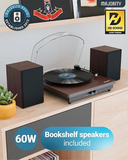 MAJORITY TURNTABLE MOTO PLUS INCL. 60W SPEAKERS & AUDIO TECHNICA CARTRIDGE - Image 7