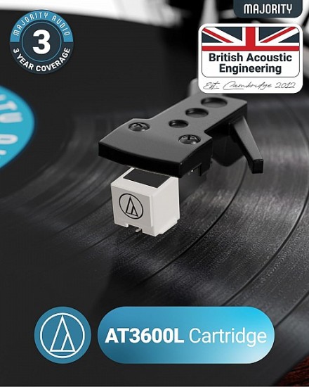 MAJORITY TURNTABLE MOTO PLUS INCL. 60W SPEAKERS & AUDIO TECHNICA CARTRIDGE - Image 5