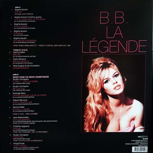 Brigitte Bardot – B.B. La Légende (Vinyl, LP, Compilation, Limited Edition, Remastered, 180g, Transparent Magenta) - Image 3