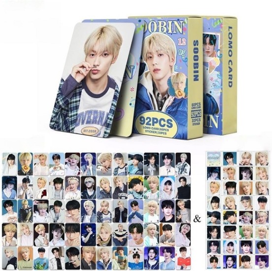 TXT Personal Photo Cards 'MOA' 60 Pieces Postcards + 32 Pieces Stickers Taehyun Soobin Beomgyu Yeonjun Hueningkai Photo Cards (Soobin)