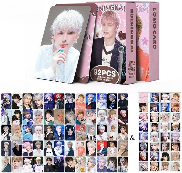 TXT Personal Photo Cards 'MOA' 60 Pieces Postcards + 32 Pieces Stickers Taehyun Soobin Beomgyu Yeonjun Hueningkai Photo Cards (Hueningkai)