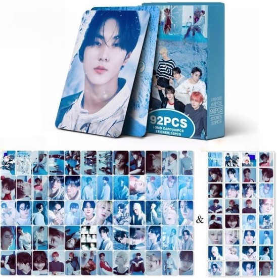 ENHYPEN - Pack of 60 Photo Cards + 32 Stickers 92 Pieces Laser Postcards (Romance: Untold)