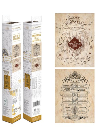 PYRAMID: HARRY POTTER (MAP AND SCHOOL LIST) BOXED POSTERS (52X38CM)