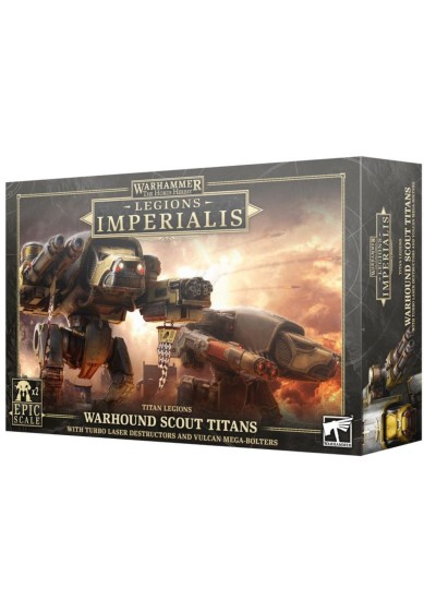 LEGIONS IMPERIALIS: WARHOUND SCOUT TITANS WITH TURBO-LASER DESTRUCTORS AND VULCAN MEGA-BOLTERS